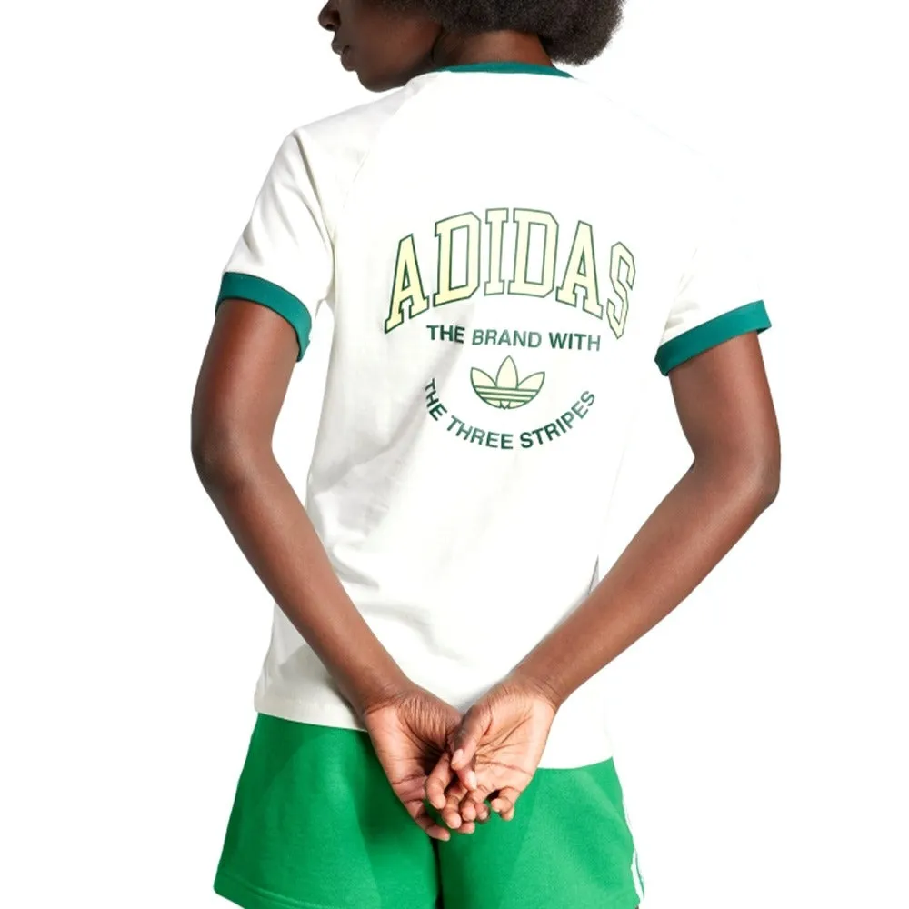 (WMNS) adidas originals Vrct Graphic T-Shirt 'White Green' IN4110 sold by KicksCrew product image thumbnail 3