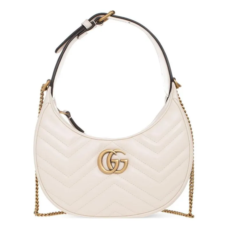(WMNS) Gucci GG Marmont Half-Moon-Shaped Mini Bag 'Mystic White' 699514-DTDHT-9022 sold by KicksCrew