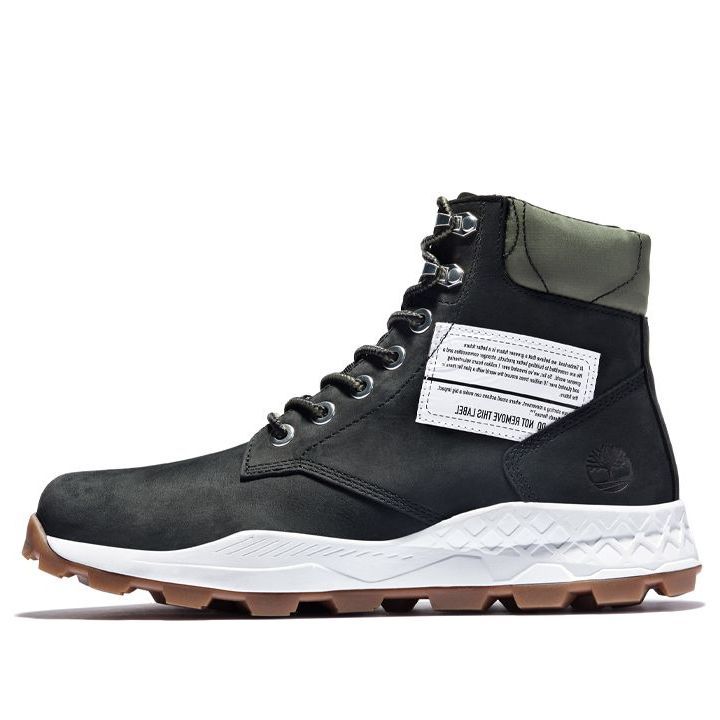 Timberland 6 Inch Brooklyn Side Zip Boots 'Black Nubuck with Green Padded Collar' A41Y6001 sold by KicksCrew