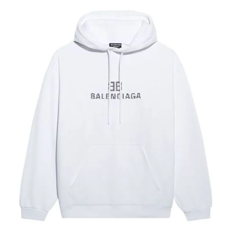 Balenciaga BB Pixel Medium Fit Hoodie 'White' 578135TKVI89040 sold by KicksCrew