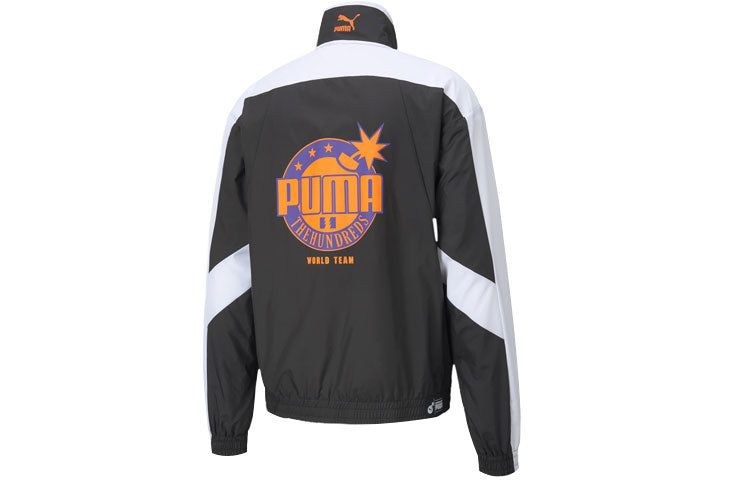 Puma x The Hundreds Track Jacket 'Black White Orange' 596747-01 sold by KicksCrew product image thumbnail 2