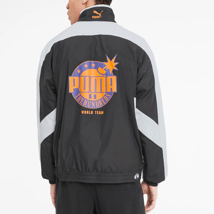 Puma x The Hundreds Track Jacket 'Black White Orange' 596747-01 sold by KicksCrew product image thumbnail 4