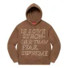 Supreme Stronger Than Fear Hooded Sweatshirt 'Brown White' SUP-SS23-083 sold by KicksCrew