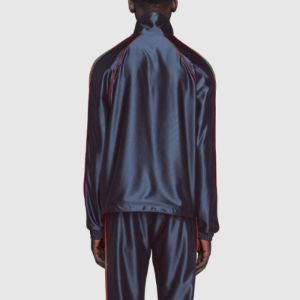 GUCCI Shiny Jersey Jacket With Web 'Blue' 655341-XJDF1-4330 sold by KicksCrew