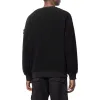 STONE ISLAND Fleece Crewneck Sweatshirt 'Black' 751560234-V0029 sold by KicksCrew
