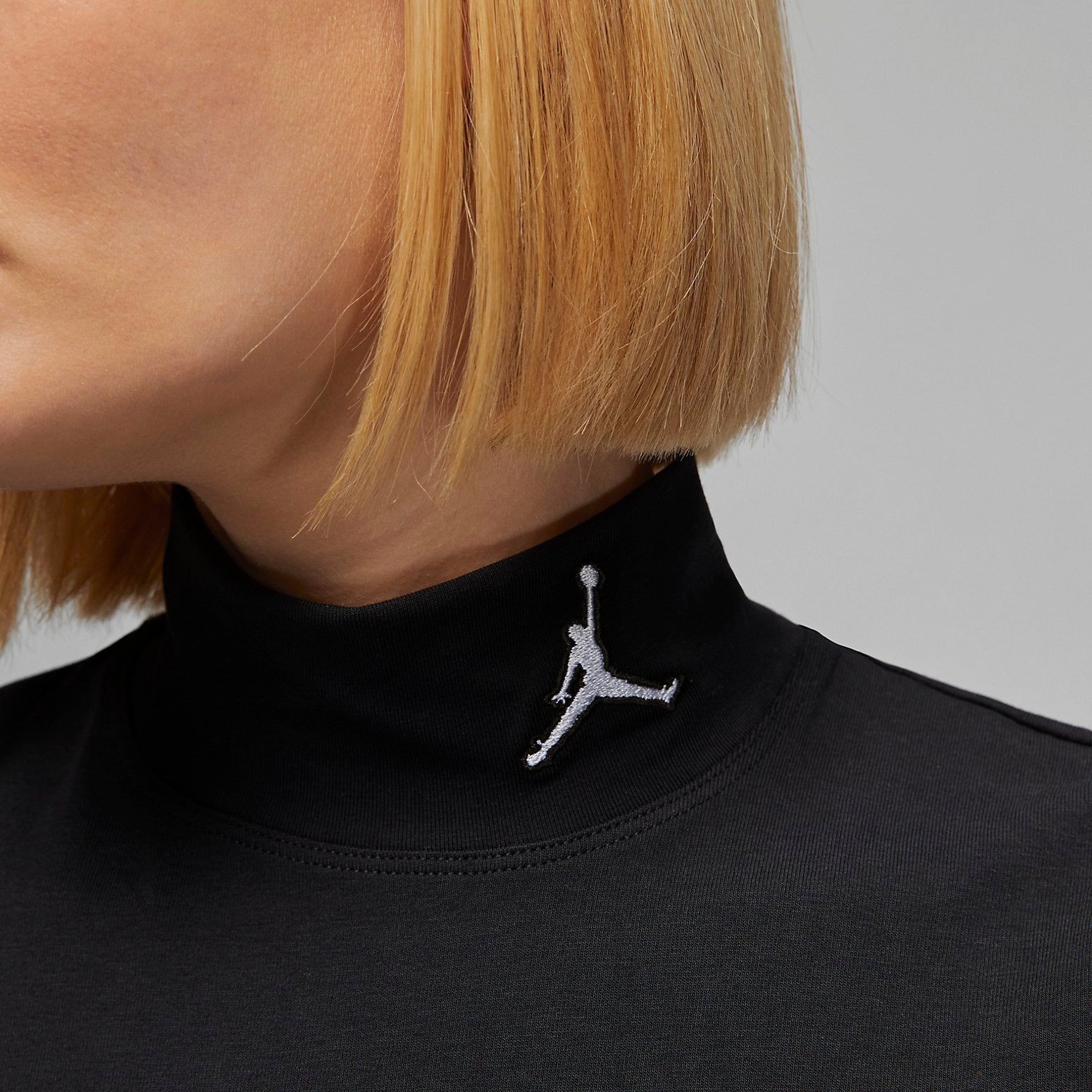 (WMNS) Air Jordan Flight Long Sleeve Mock Neck Top 'Black' DQ4619-010 sold by KicksCrew product image thumbnail 2