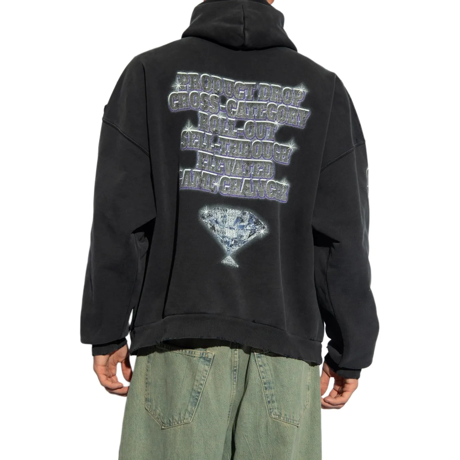 (WMNS) Balenciaga Snbn Hoodie 'Black' 739024TQVE71083 sold by KicksCrew product image thumbnail 4