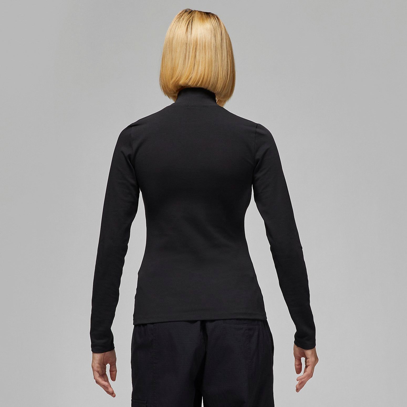 (WMNS) Air Jordan Flight Long Sleeve Mock Neck Top 'Black' DQ4619-010 sold by KicksCrew product image thumbnail 3