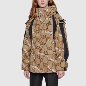 Gucci x Balenciaga The Hacker Project Jumbo GG Jacket 'Beige Ebony' 676426-ZAH7K-9692 sold by KicksCrew