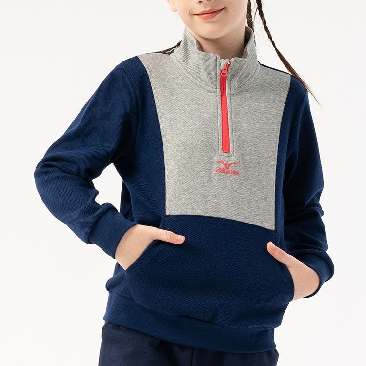 (GS) Mizuno Casual Half Zip Sweater 'Navy' 32CA3954 sold by KicksCrew product image thumbnail 2