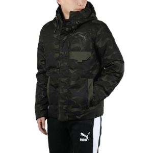 Puma Streetstyle 480 Hooded Camo Down Jacket 'Black' 581639-70 sold by KicksCrew
