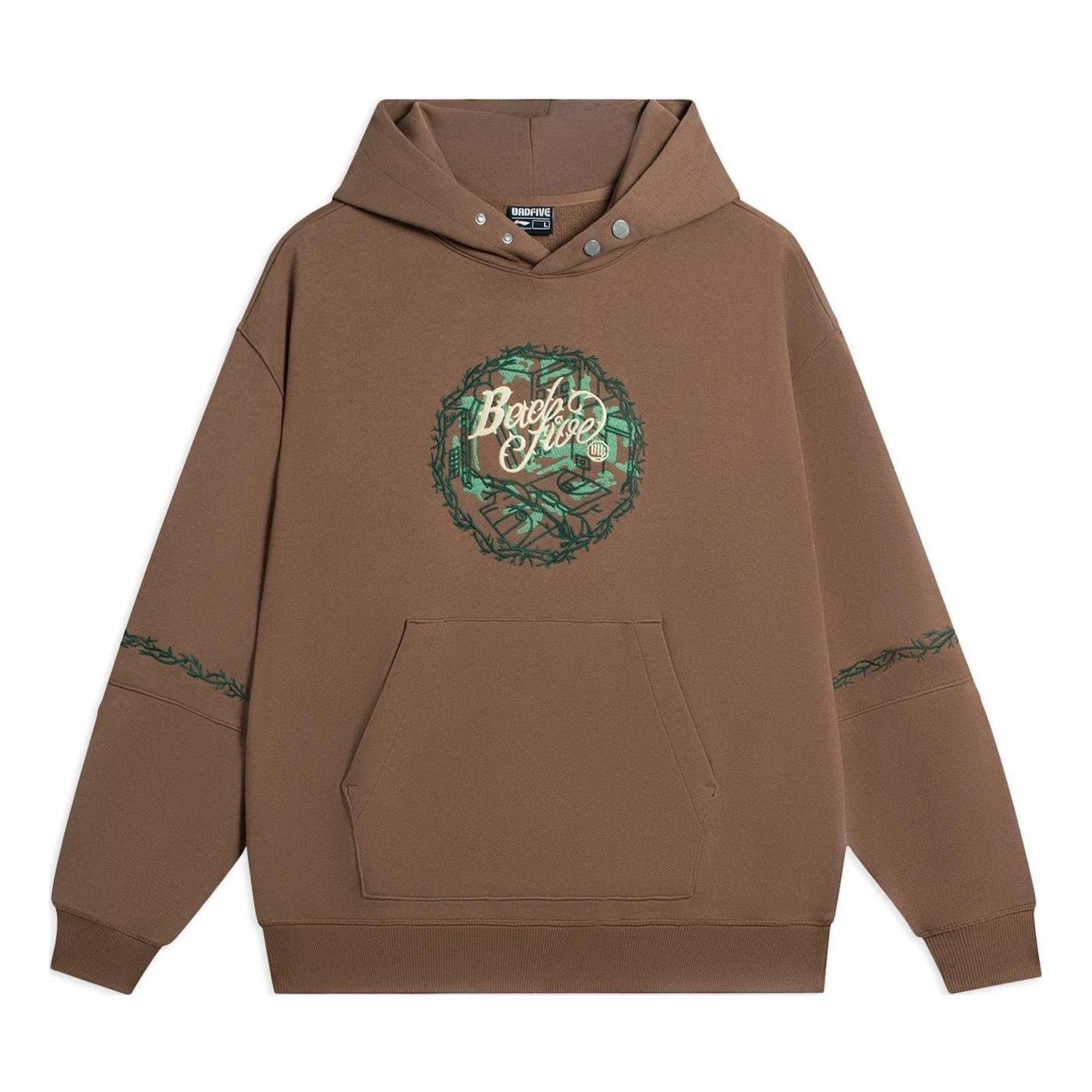 Li-Ning BadFive Graphic Hoodie 'Brown' AWDS643-2 sold by KicksCrew