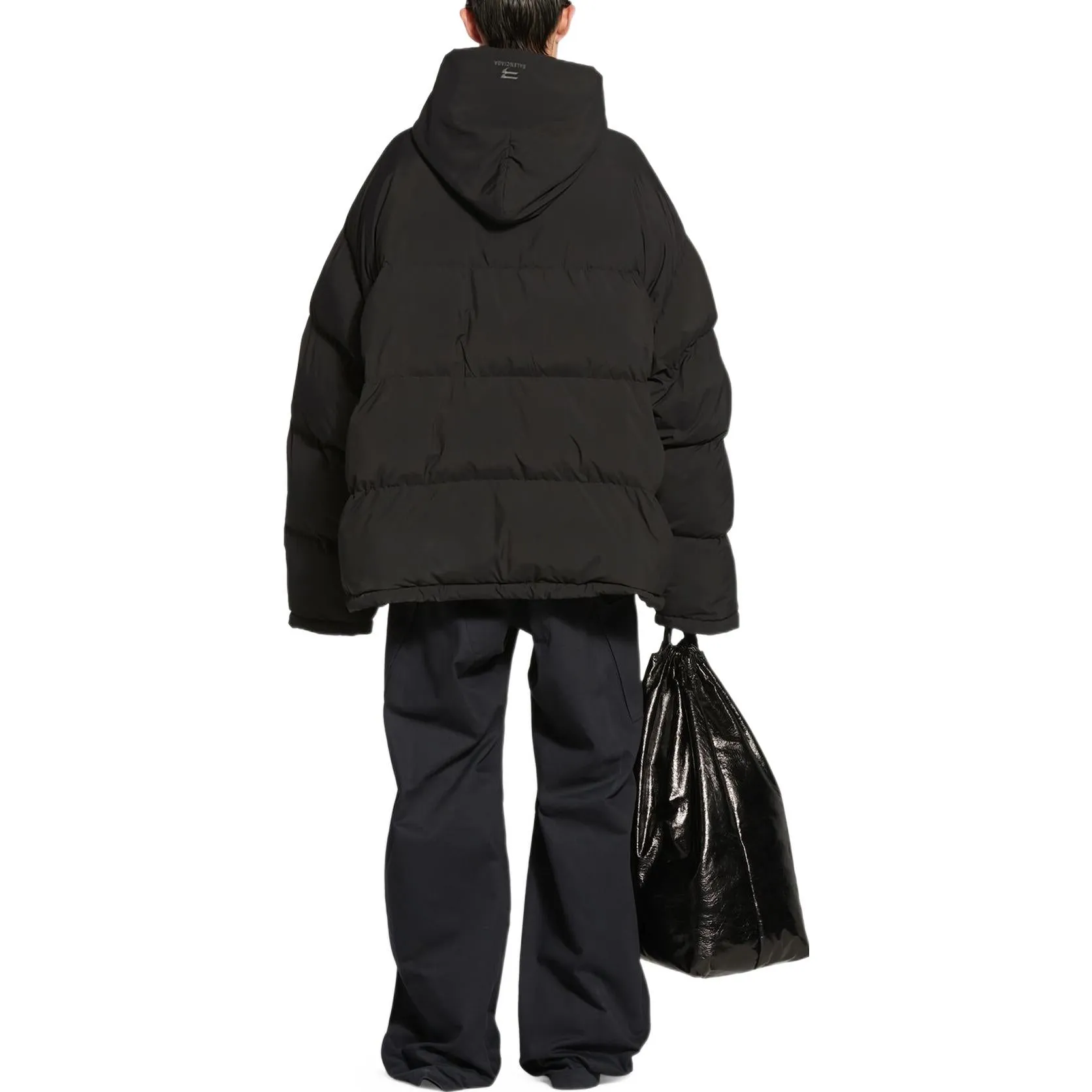 Balenciaga Sporty B Pull-Over Hooded Puffer Jacket 'Black' 720156-TNO45-1000 sold by KicksCrew product image thumbnail 3