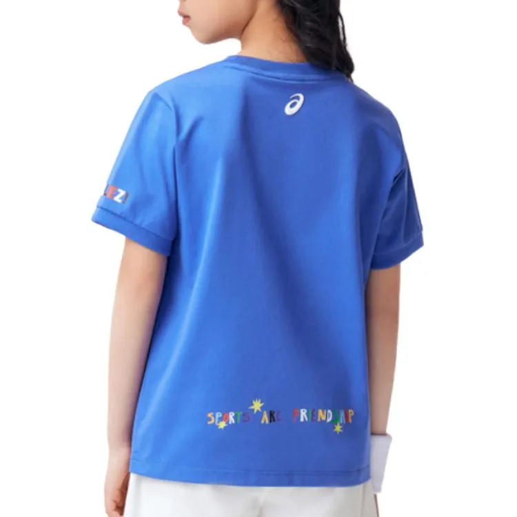 (GS) ASICS Casual Print T-shirt 'Blue' 332241173039-8851 sold by KicksCrew product image thumbnail 4
