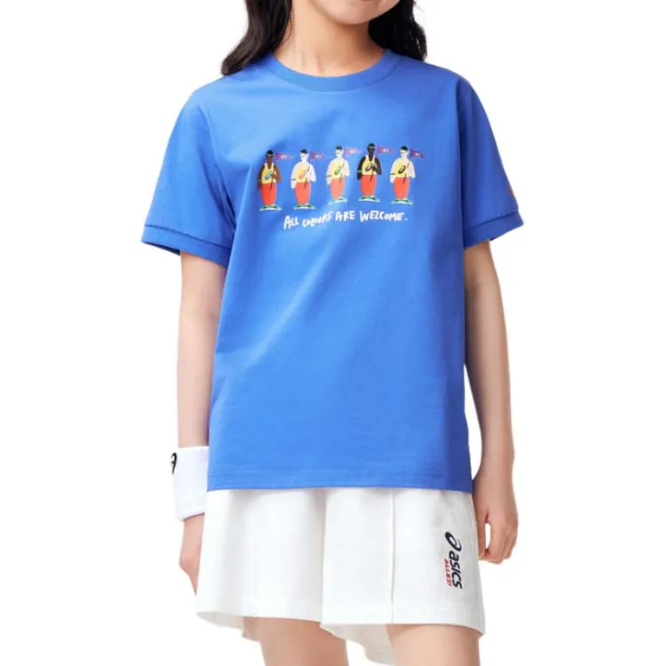 (GS) ASICS Casual Print T-shirt 'Blue' 332241173039-8851 sold by KicksCrew product image thumbnail 3