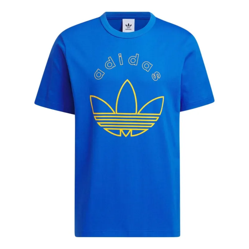 adidas Original Logo Printed T-Shirt Asia Sizing 'Blue Yellow' JD1577 sold by KicksCrew
