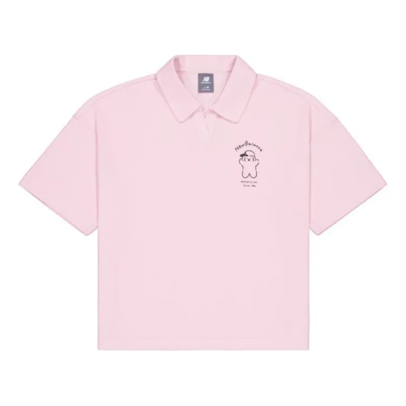 (WMNS) New Balance Graphic Polo Shirt 'Pink' NFE27052-PK sold by KicksCrew