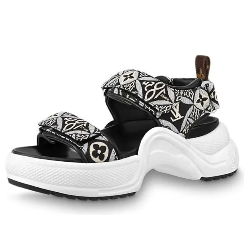 (WMNS) LOUIS VUITTON Archlight Sandals 'Black White Monogram' 1A8UOM sold by KicksCrew