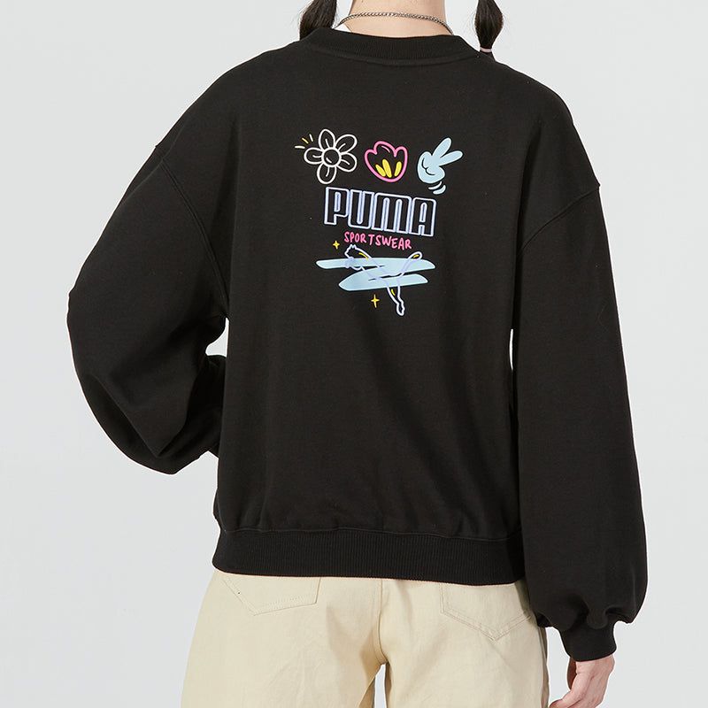 (WMNS) Puma Graphic Sweatshirt 'Black' 537518-01 sold by KicksCrew product image thumbnail 4