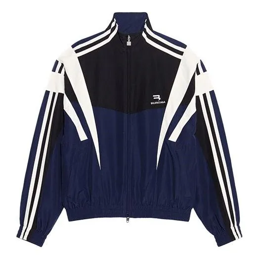 Balenciaga Sporty B Tracksuit Jacket 'Indigo Black White' 681438TKO484063 sold by KicksCrew