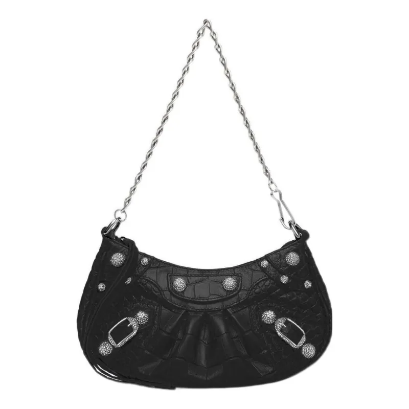(WMNS) Balenciaga Le Cagole Mini Bag With Chain Crocodile Embossed 'Black' 69581423EJY1000 sold by KicksCrew