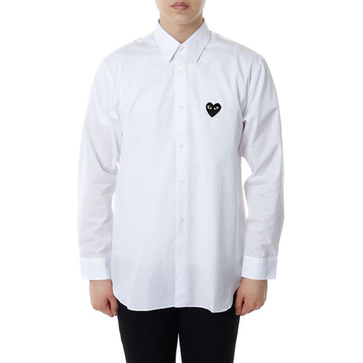COMME des GARCONS PLAY Black Emblem Button Down 'White' AZ-B004-051-2 sold by KicksCrew product image thumbnail 3