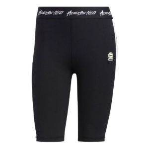 (WMNS) adidas Neo 3-Stripes Yoga Short Legging 'Black White' HN0033 sold by KicksCrew
