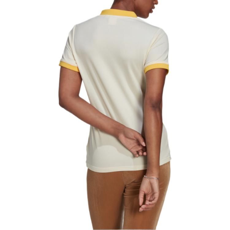 (WMNS) adidas Adicolor 70s V-Neck Tee 'Beige Yellow' IB2042 sold by KicksCrew product image thumbnail 3