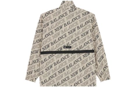 New Balance Logo Print Hooded Jacket 'Beige Black' 5AC2U123-BEI sold by KicksCrew