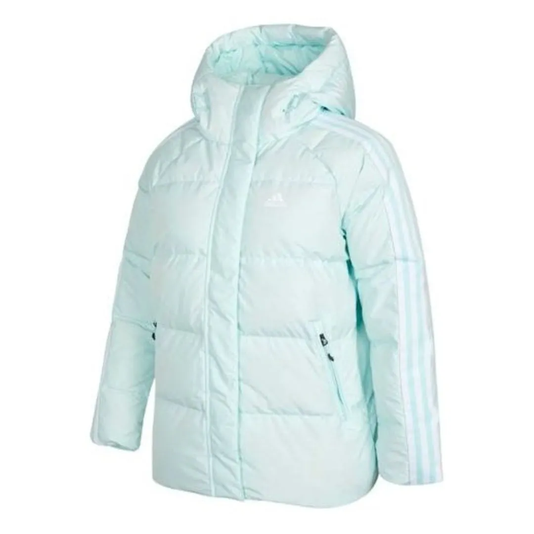 (WMNS) adidas Faux Suede Puffy Down Jacket Asia Sizing 'Blue' H20809 sold by KicksCrew