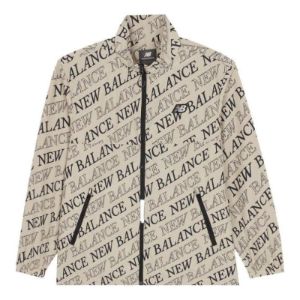 New Balance Logo Print Hooded Jacket 'Beige Black' 5AC2U123-BEI sold by KicksCrew