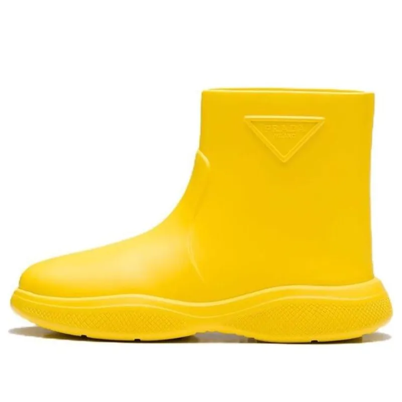 (WMNS) PRADA Triangle Logo Rain Boots 'Yellow' 1T859M_3LKD_F0377_F_025 sold by KicksCrew