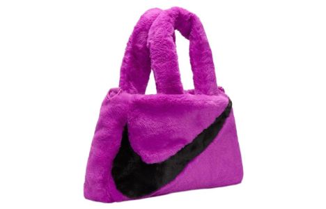 Nike NSW Faux Fur Tote Bag 'Vivid Purple Black' DQ5804-551 sold by KicksCrew