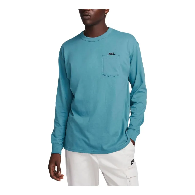 Nike Sportswear Premium Essentials Long-sleeve Pocket T-Shirt 'Blue' DR7930-440 sold by KicksCrew