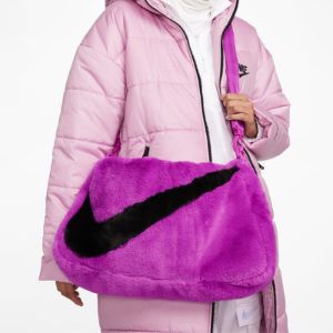 Nike NSW Faux Fur Tote Bag 'Vivid Purple Black' DQ5804-551 sold by KicksCrew