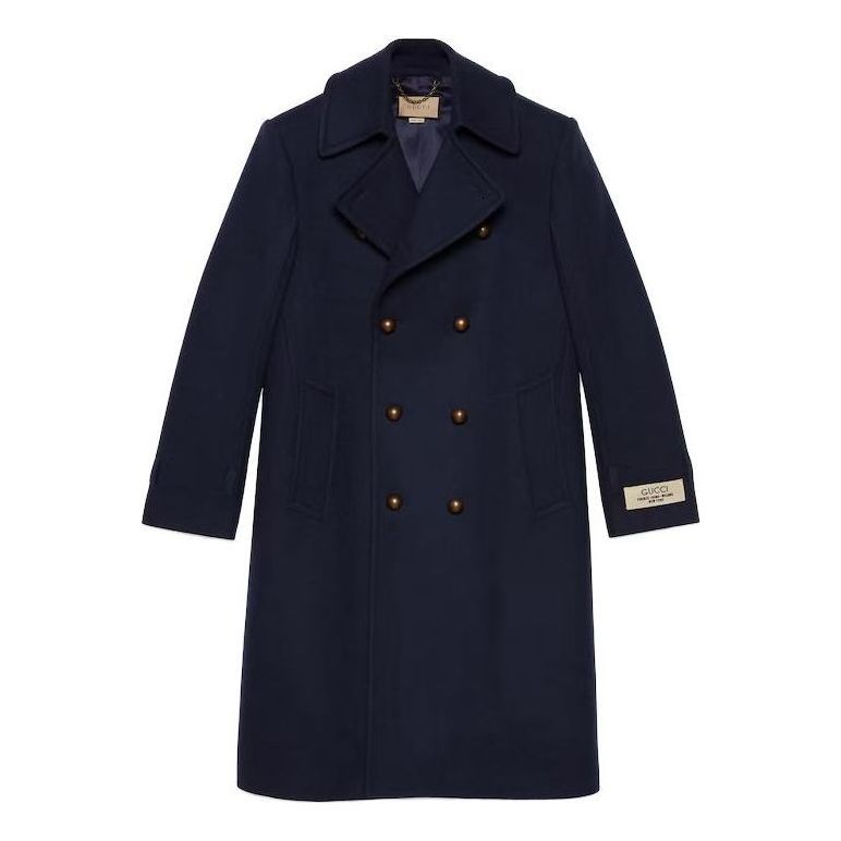 Gucci Felt Wool Coat 'Dark Navy' 761734-Z582J-4080 sold by KicksCrew