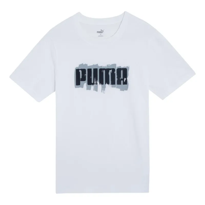 PUMA Logo Wording T-shirt 'White' 676696-02 sold by KicksCrew