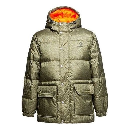 Converse Mid-length Printed Down Puffer Jacket 'Metallic Green' 10007262-A01 sold by KicksCrew