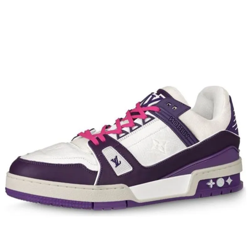 LOUIS VUITTON Trainer Sneakers 'White Purple' 1A8135 sold by KicksCrew