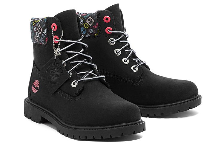 (WMNS) Timberland Heritage 6 Inch Waterproof Boots 'Black Nubuck with Colorful Logos' A5M24001 sold by KicksCrew product image thumbnail 3
