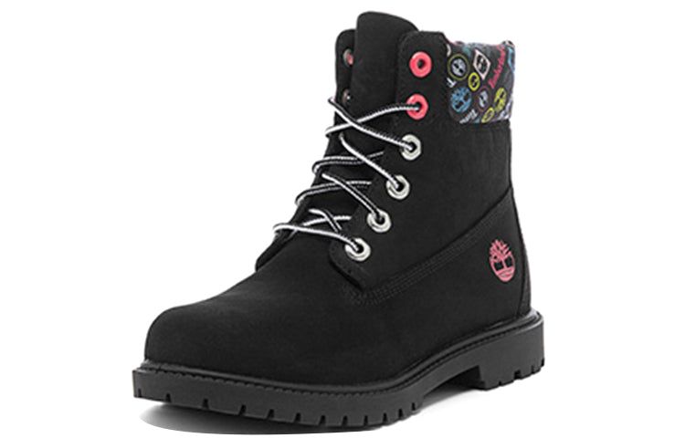 (WMNS) Timberland Heritage 6 Inch Waterproof Boots 'Black Nubuck with Colorful Logos' A5M24001 sold by KicksCrew product image thumbnail 2