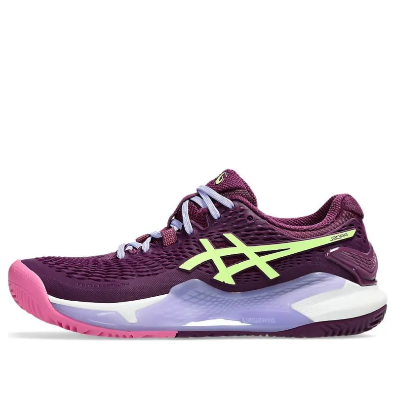 (WMNS) ASICS Gel-Resolution 9 Padel 'Deep Mauve Lime Green' 1042A245-500 sold by KicksCrew