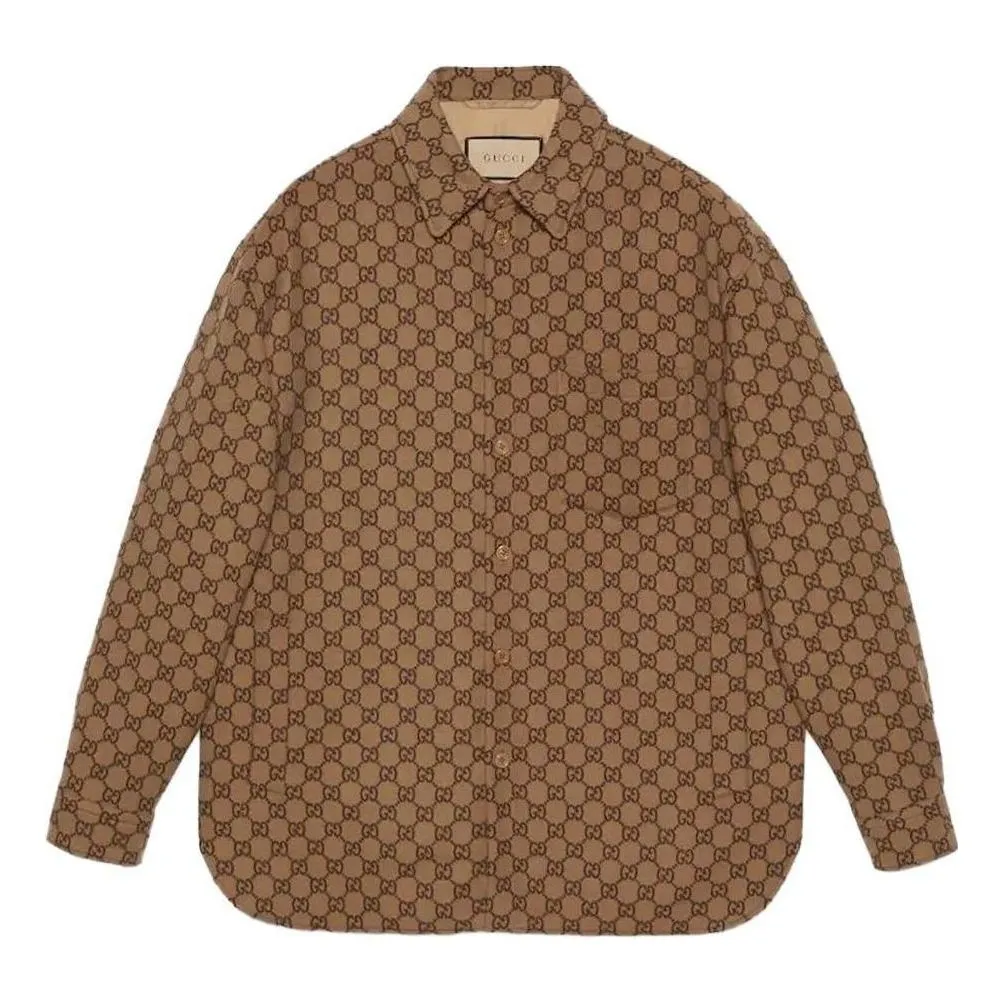 Gucci GG Wool Flannel Padded Overshirt 'Camel Ebony' 762183-ZAPDW-2378 sold by KicksCrew