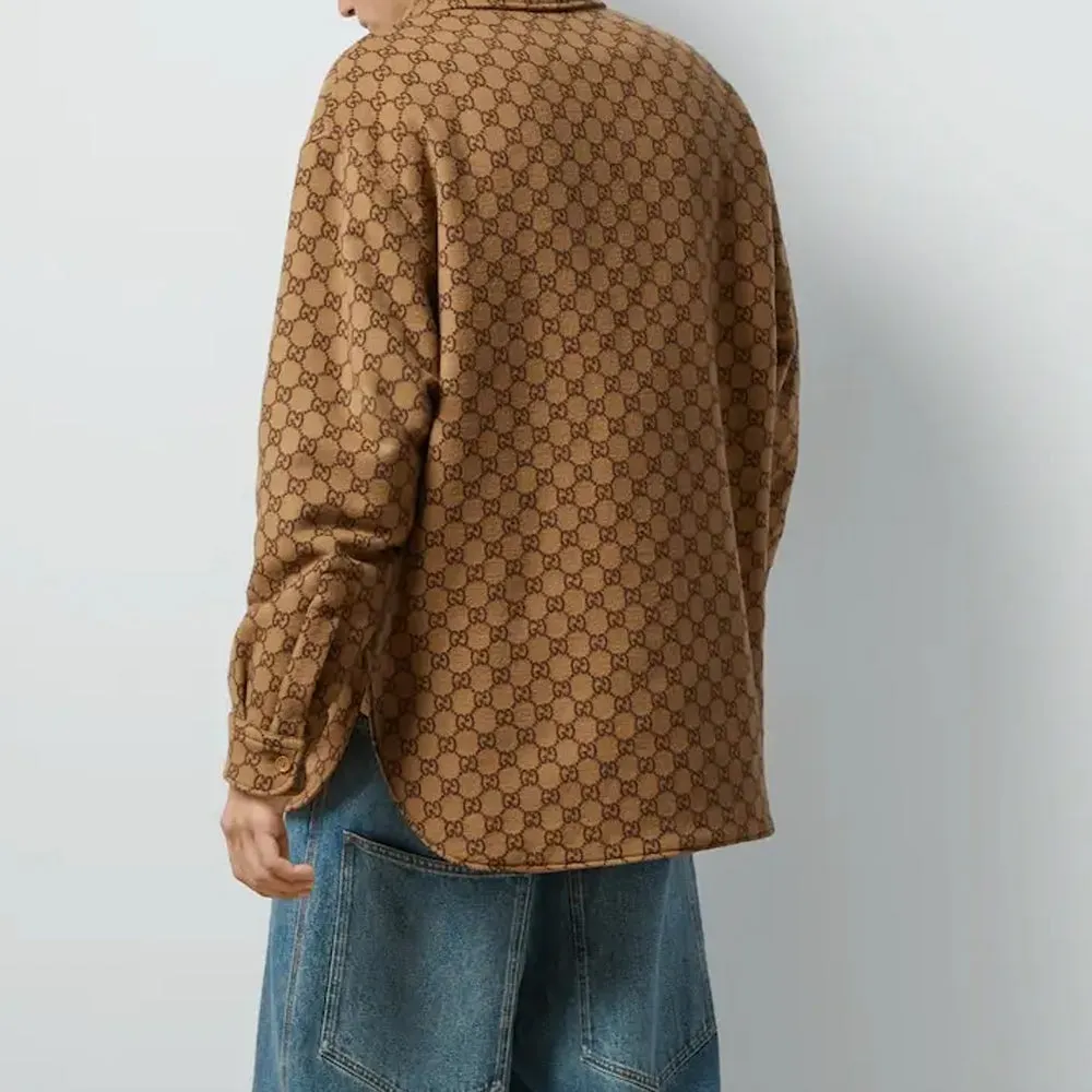Gucci GG Wool Flannel Padded Overshirt 'Camel Ebony' 762183-ZAPDW-2378 sold by KicksCrew product image thumbnail 3