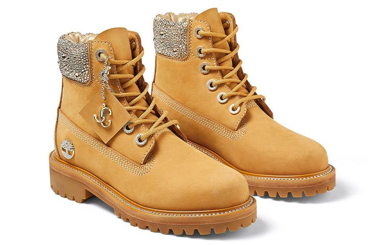 (WMNS) Timberland x Jimmy Choo 6 Inch Crystal Boots 'Wheat Nubuck with Crystals' A4274 sold by KicksCrew product image thumbnail 2