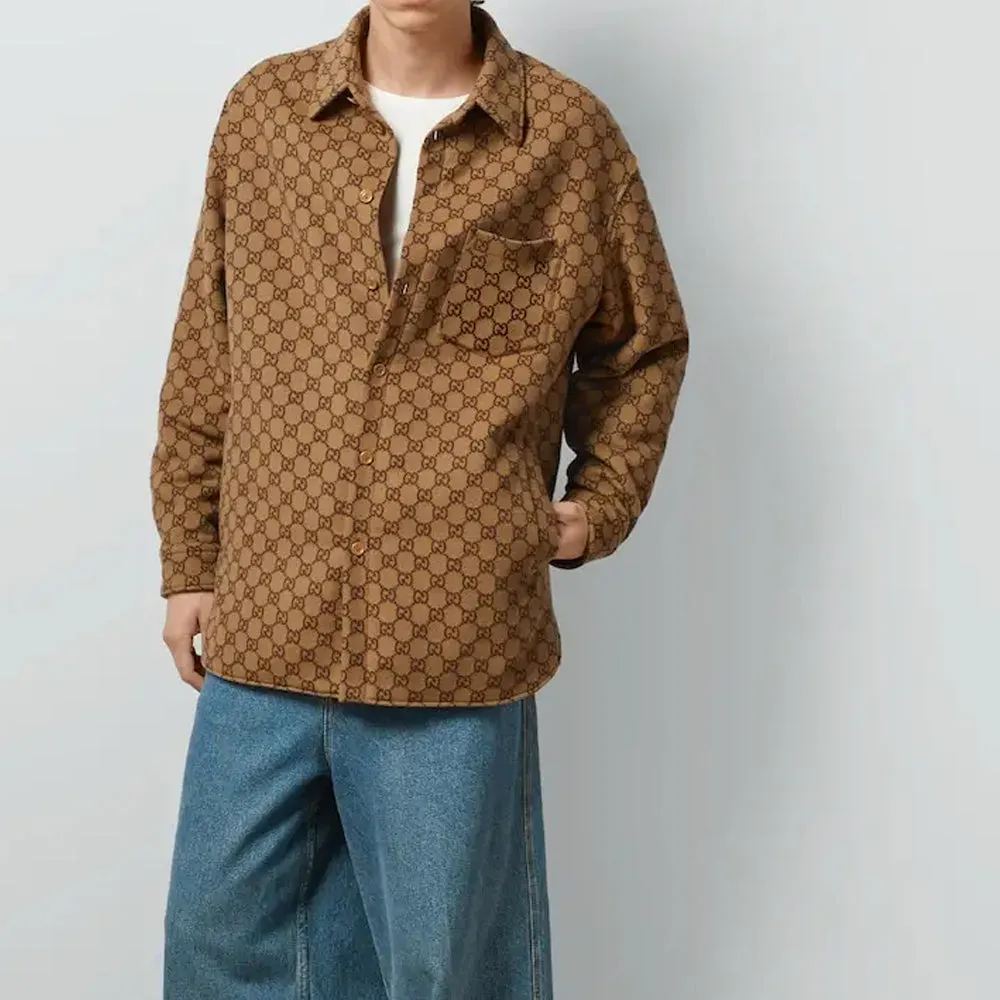 Gucci GG Wool Flannel Padded Overshirt 'Camel Ebony' 762183-ZAPDW-2378 sold by KicksCrew product image thumbnail 4