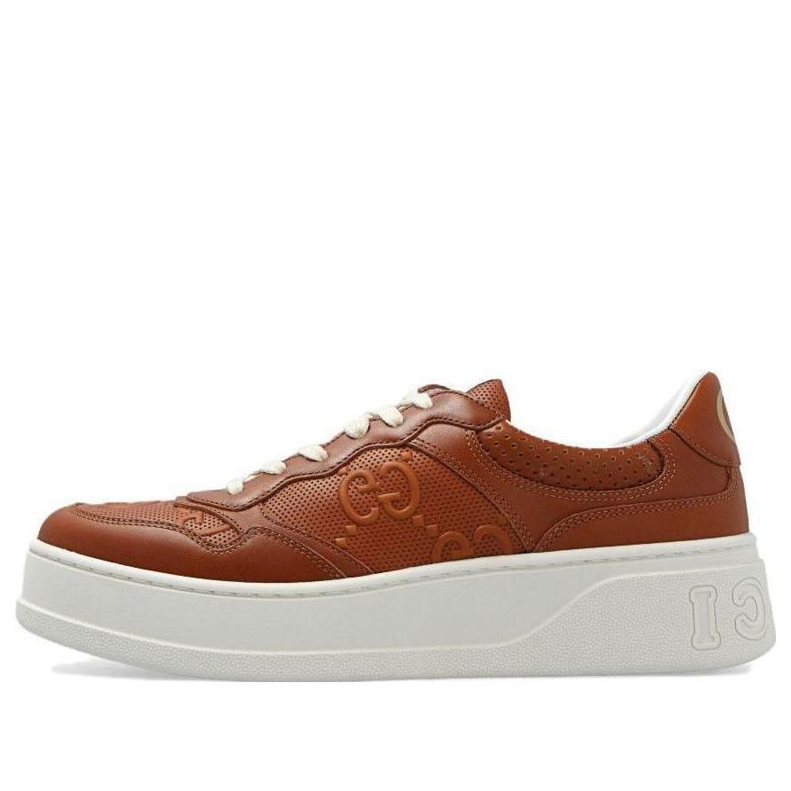 (WMNS) GUCCI Chunky B GG Sneakers 'Brown White' 670408-AABBV-2742 sold by KicksCrew