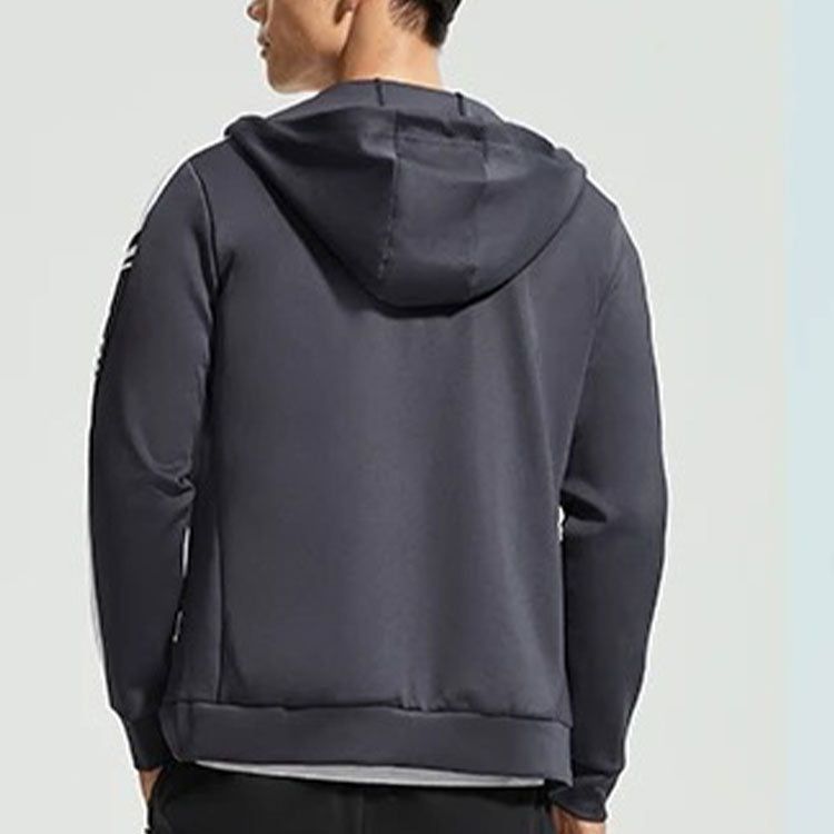 Li-Ning Logo Training Full Zip Hooded Jacket 'Ink Grey' AWDR459-4 sold by KicksCrew product image thumbnail 4