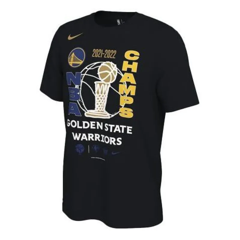 Nike NBA Golden State Warriors Champion T-shirt 'Black' BV1997-00A sold by KicksCrew