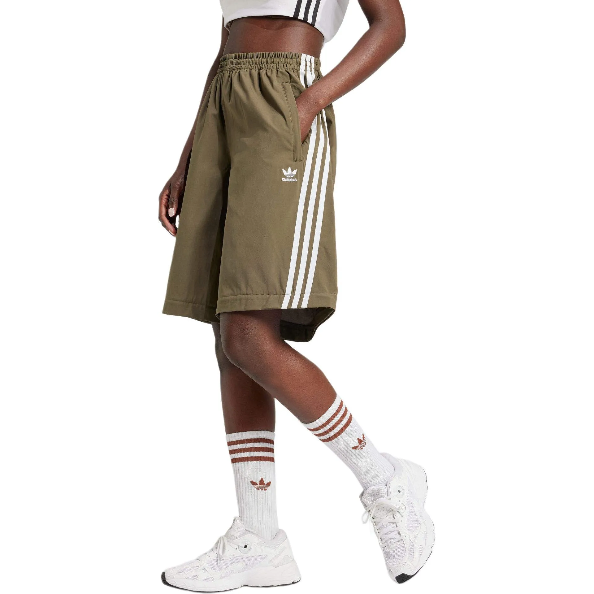 (WMNS) adidas Adilenium Season 2 Oversized Zip-Off Track Pants 'Olive Strata' JM9255 sold by KicksCrew product image thumbnail 4